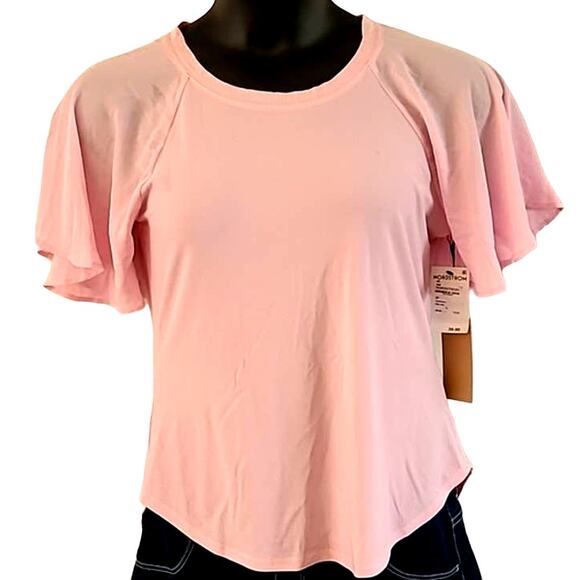 Halogen Women’s Pink Flutter Sleeve Blouse - Size XS NWT Soft Lightweight Top - Picture 2 of 6